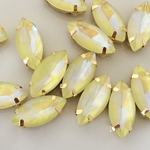 《12コ入り》A級・7×15mm リーフ スパークル　イエロー