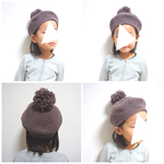 kids.Babyサイズ  ポンポンベレー帽 Brown