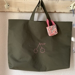レッスンバッグL《さくらんぼ🍒petit sac・深緑》