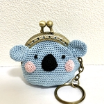 【送料無料】【ハンドメイド】がま口　コアラ　アニマルコインケース　キーホルダー