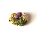 champ de fleurs  刺繍 ブローチ 