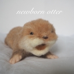 newborn カワウソ（踏んばり）＊＊羊毛フェルト