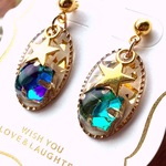 紙の宝石と星ピアス【イヤリング交換可】