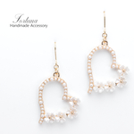 ハートフラワー(535) ピアス/イヤリング/ノンホールピアス/樹脂ピアス