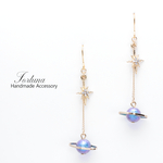 揺れる土星~Blue~(549) ピアス/イヤリング/ノンホールピアス/樹脂ピアス