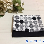 ポケットティッシュケース  ミニポーチ 小物入れ  サークル　黒