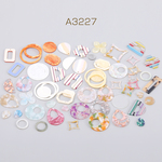 A3227  150g アクリルパーツ＆アセテートパーツ プレート カラーミックスA 3×50g(約38ヶ)