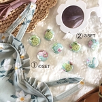 【専用ページ】ヘアゴム メロン 刺繍 × リバティ ウォーターメロン (シリコンゴム ・ピアス ・イヤリング 変更可)