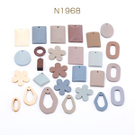 N1968  90g  ウッドパーツ ウッドビーズ ウッドチャーム ウッド貼付けパーツ 3×30g(約18ヶ)