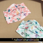 2色♡再販4♡ダブルガーゼますく♡子ども用　ﾌﾟﾘｰﾂﾏｽｸ ますく　　オールシーズンマスク　和柄　狐　市松模様　蝶
