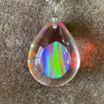 🌈京セラオパール蛍光ピンクオーロラ滴ネックレス🌈