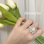 【再入荷！】クリア　フラワー　リング