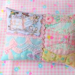 hana*ハンドメイド★ミニクッション★リボンパッチワーク