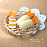 フェルト・エビとエビ天のぱっちんどめ