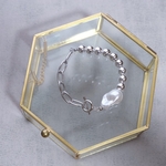 ✴︎silver ball×chain×baroque perl×bracelet✴︎