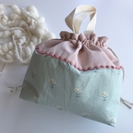 toさまオーダー☆薄ピンク×花柄お弁当袋☆保温保冷バッグ