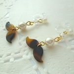 Ｃ様ご注文品♥べっこう風ひげのノンホールピアス