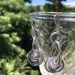 Disk glass ピアス　パープル