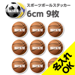 スポーツボール ステッカー｜6×6cm｜9枚セット｜名入れOK｜超防水｜UVカット｜屋外使用可【SNSP0004】