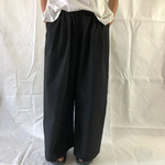 コットン　ワイドワイドパンツ　黒