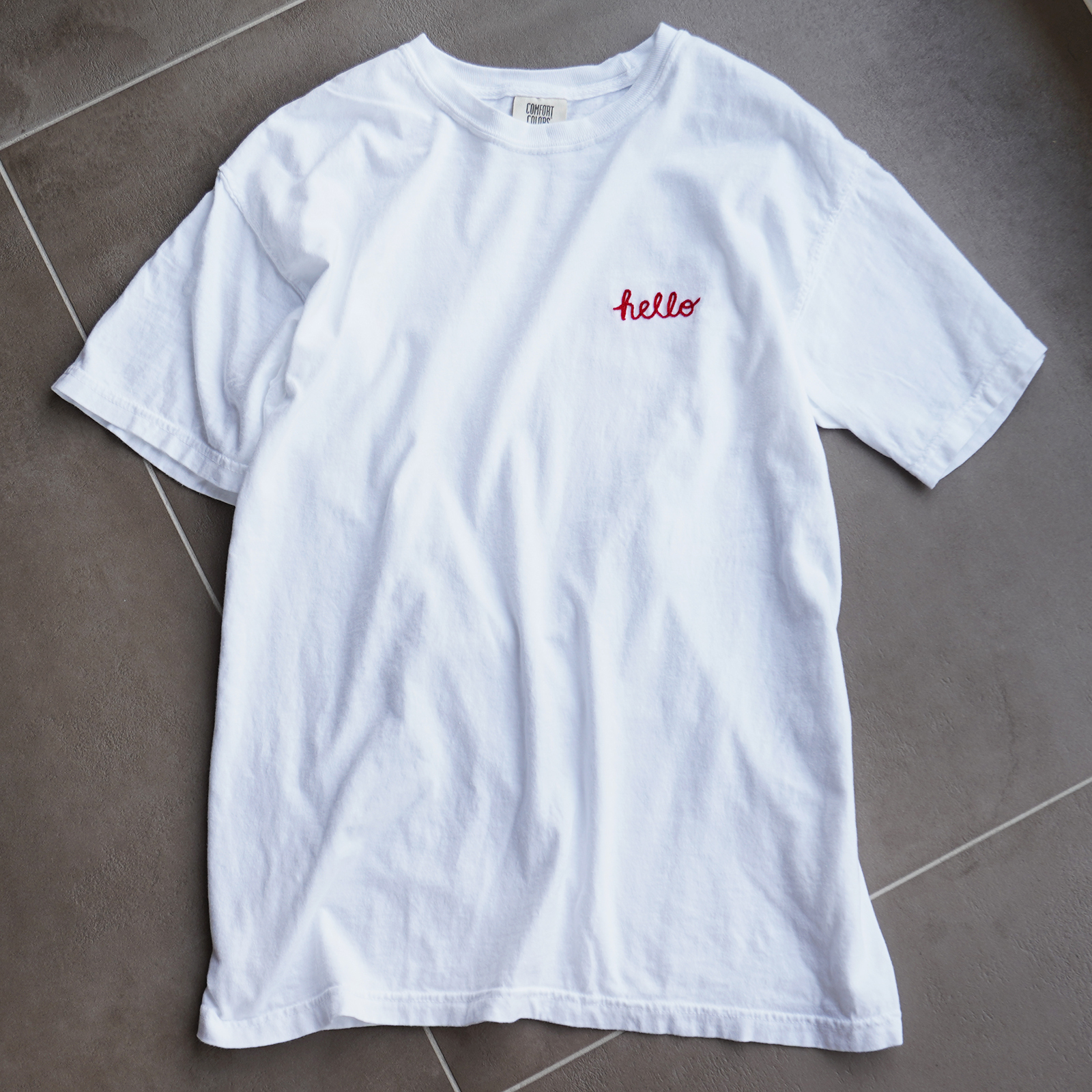 美品 NEIGHBORHOOD ロンT チェーンステッチ 刺繍 名入れ 刺繍 チェーンステッチ ビンテージ スタイル Tシャツ