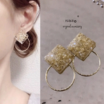 金箔パールサークルピアス2way