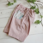 ゆるシルエットパンツ(ハーフ丈)ピンクベージュ☆子供服☆80,90,100,110,120,130サイズハンドメイド【受注製作】