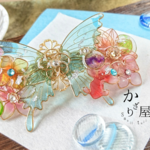 （A）夏色の蝶と夏祭りバレッタ（hair ornaments of  butterfly and gold fish〜natsumaturi〜）