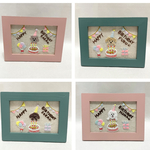 sorasa7710様　オーダー品【送料無料】刺繍　フレーム　インテリア　 トイプードル　お誕生日　バースデー　4点セット