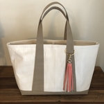 ちょっとオトナ♡大きめ きれい目 帆布 トート♡ベージュ