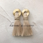 フリンジ  ベージュ❁⃘ピアス＆イヤリング