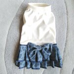 犬服！冷感！花柄デニムスカート