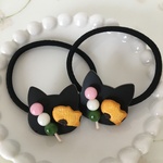 和菓子のヘアゴム♡ニャンコプレート