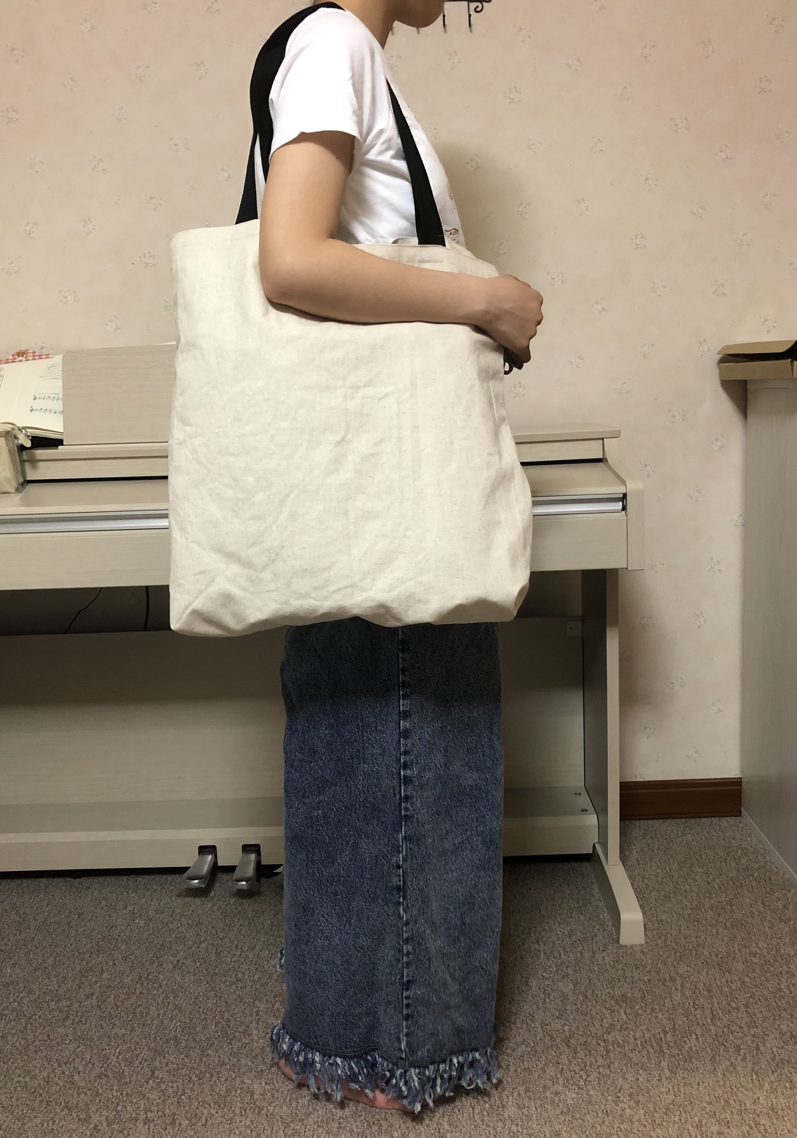 大きな トート バッグ♡エコバッグ ナチュラルなコットンリネン