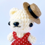 [あみぐるみ用] カンカン帽 ♡ 麦わら帽子