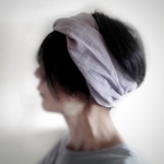 ターバンなヘアバンド　ラベンダー　綿麻
