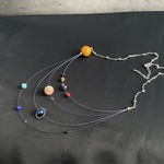 太陽系九つの惑星ネックレス　ブルー&青紫ワイヤー　A