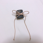 インド刺繍　革紐リボン　ヘアアクセサリー