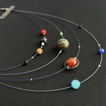太陽系九つの惑星ネックレス　ブルー&青紫ワイヤー　E