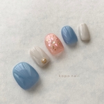 くすみブルーネイルチップ