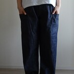 受注制作　児島産ブラックデニムの丈長パンツ（総丈１0０ｃｍ）