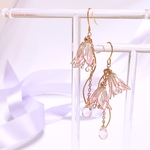 しだれ百合 ピアス/イヤリング  ディップアート アメリカンフラワー 誕生日 誕生花 プレゼント ギフト 結婚式 紫 白 ドレス 結婚式 ブライダル ウェディング デート 可愛い 大人 華奢 シンプル