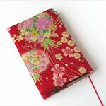 単行本ブックカバー　和の花　赤