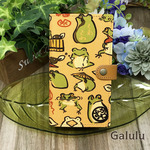 全機種対応 スマホケース 手帳型 【 カエル 】オレンジ イラスト風 和 シュール かわいい おもしろ A088A