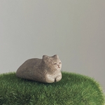 まったり猫（茶）陶土の置物