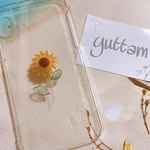 ひまわりiPhoneケース　お花iPhoneケース　韓国iPhoneケース　クリアiPhoneケース