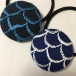 ミナペルホネン ヘアゴム handmade くるみぼたんセット ブラック ブルー