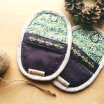 ＹＵＷＡ生地×リネンの刺繍入りミトン