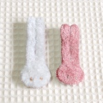 レトロ風 刺繍ブローチ・耳長うさぎ 2点セット