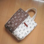 毎日のトートバッグ☆茶とアイボリーでコーヒー豆・サブバッグ・エコバッグ93260